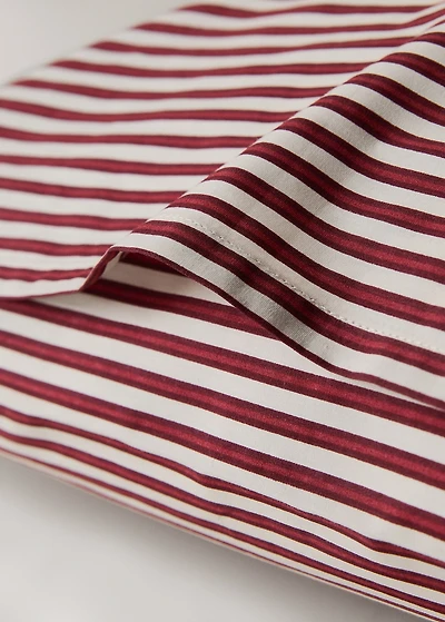 Reversible percale cotton striped pillowcase 50x75cm