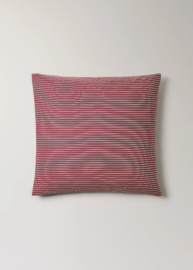 Reversible percale cotton striped pillowcase 60x60cm