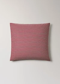 Reversible percale cotton striped pillowcase 60x60cm