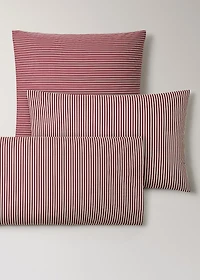 Reversible percale cotton striped pillowcase 60x60cm