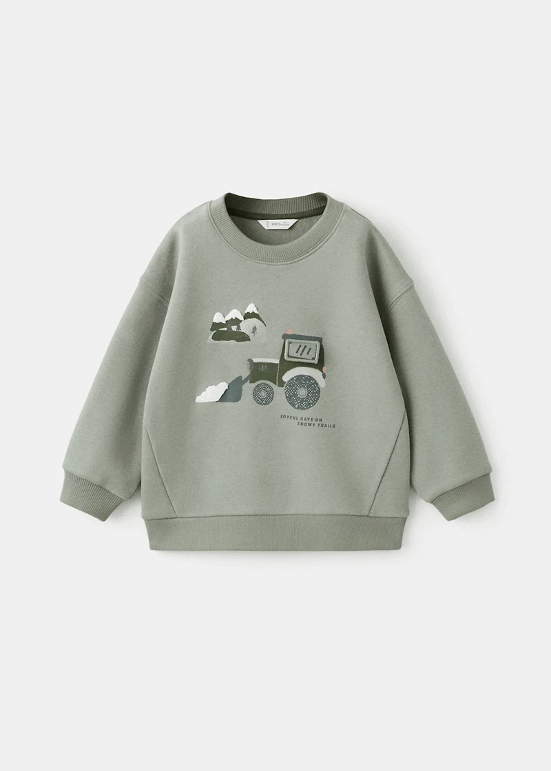 Printed embroidered sweatshirt