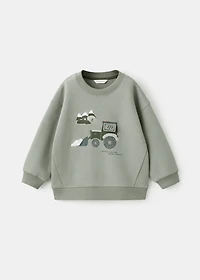 Printed embroidered sweatshirt