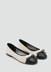 Leather ballet flats with bow