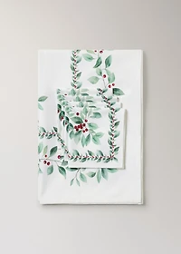 Holly-print cotton napkins