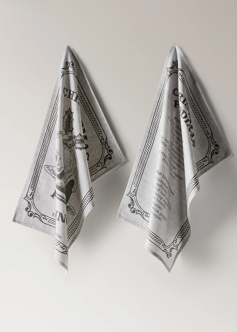 Kitchen cloth with Christmas pudding print