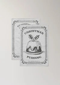 Kitchen cloth with Christmas pudding print