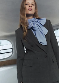 Double-breasted check suit jacket