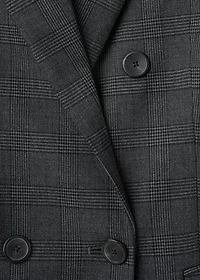 Double-breasted check suit jacket