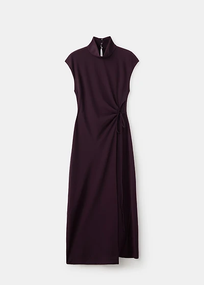 Turtleneck wrap dress