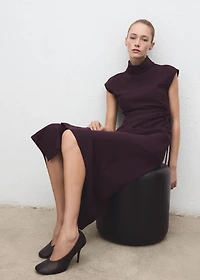 Turtleneck wrap dress