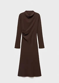 Ruched dress with draped neckline