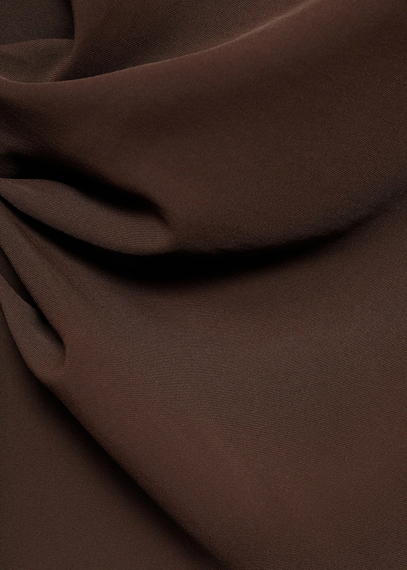 Ruched dress with draped neckline