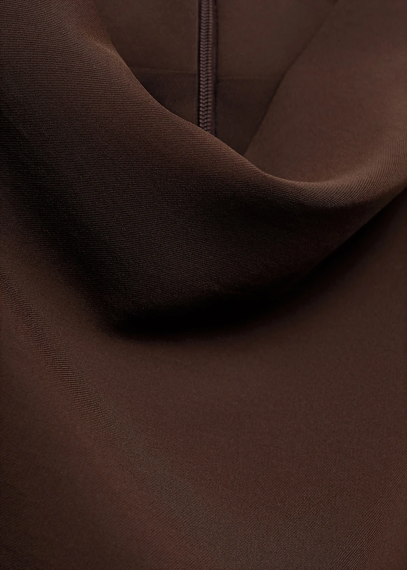 Ruched dress with draped neckline