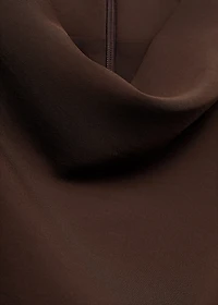 Ruched dress with draped neckline