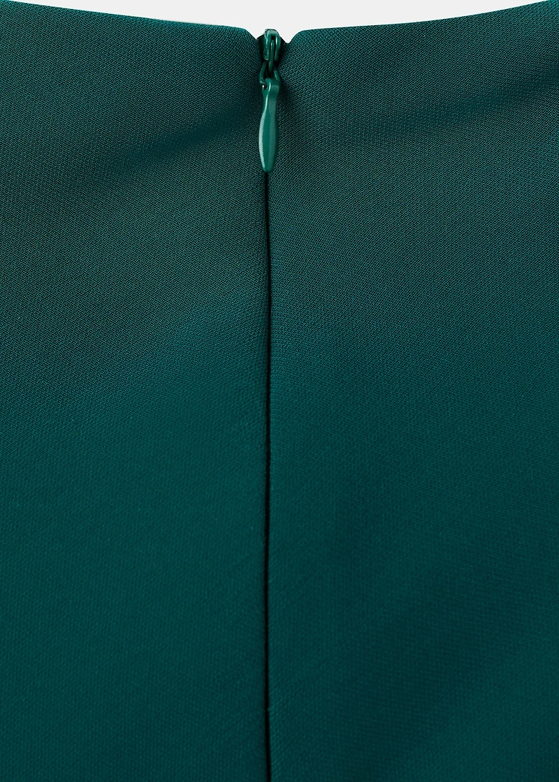 Ruched dress with draped neckline