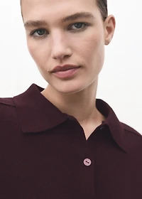 Cardigan with shirt collar