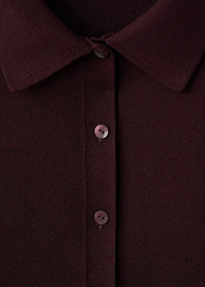 Cardigan with shirt collar