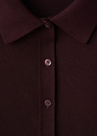 Cardigan with shirt collar