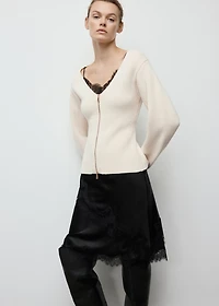 Knitted jacket with zip