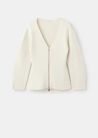 Knitted jacket with zip