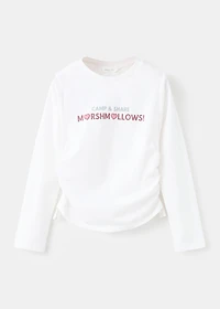 Printed ruched T-shirt