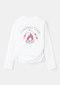 Printed ruched T-shirt