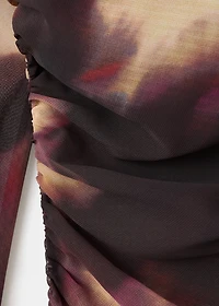 Tie-dye ruched dress