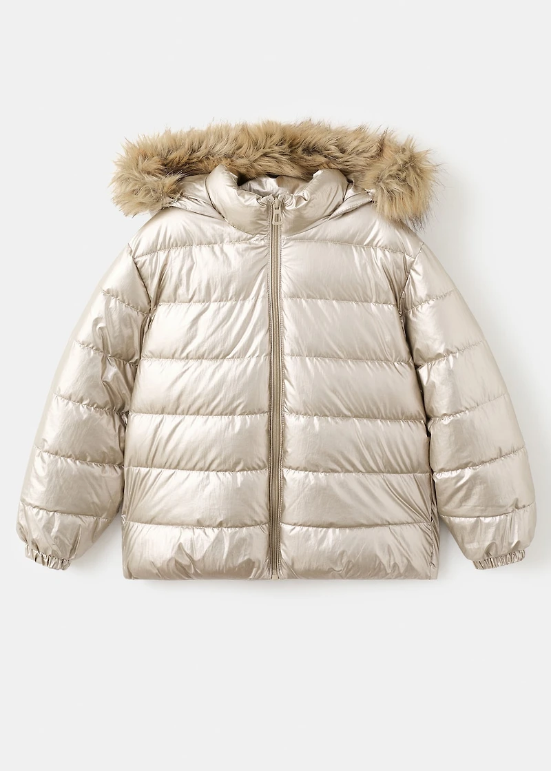 Metallic puffer jacket