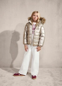 Metallic puffer jacket