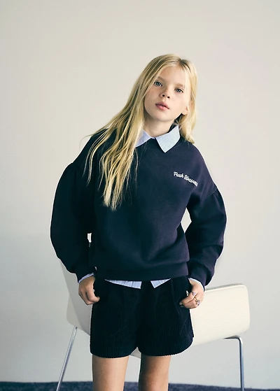 Printed embroidered sweatshirt