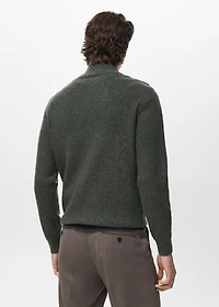 Ribbed-knit cardigan with zipper