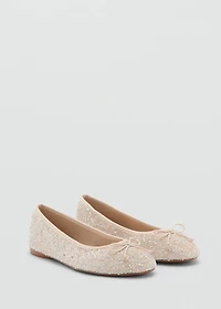 Glitter ballet flats with bow