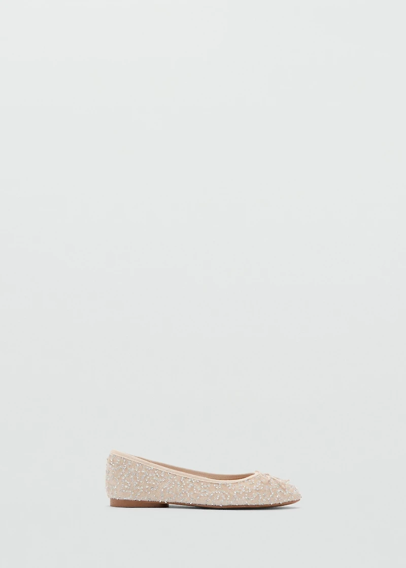 Glitter ballet flats with bow