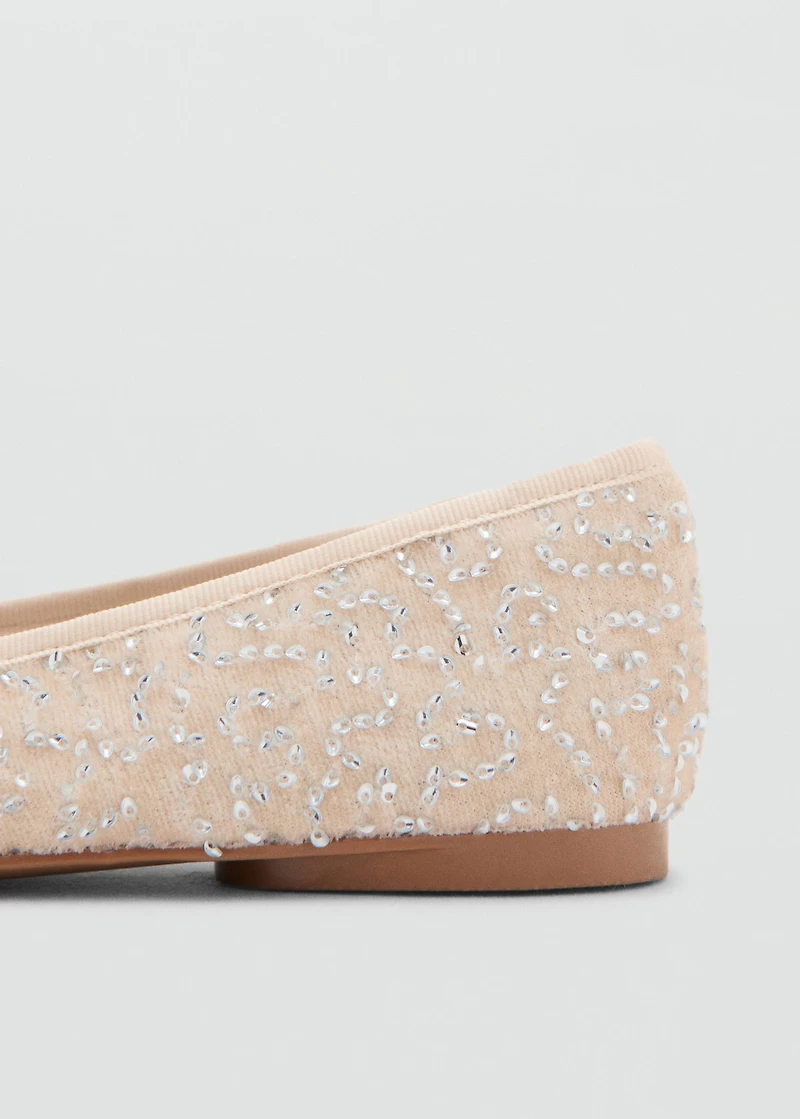 Glitter ballet flats with bow