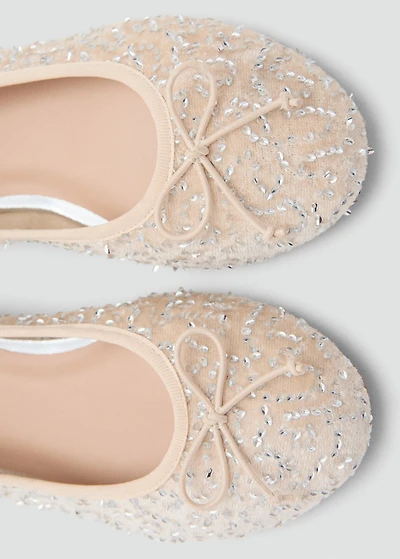 Glitter ballet flats with bow