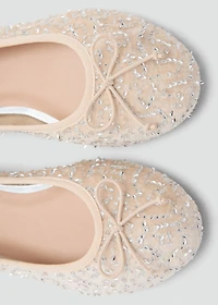 Glitter ballet flats with bow