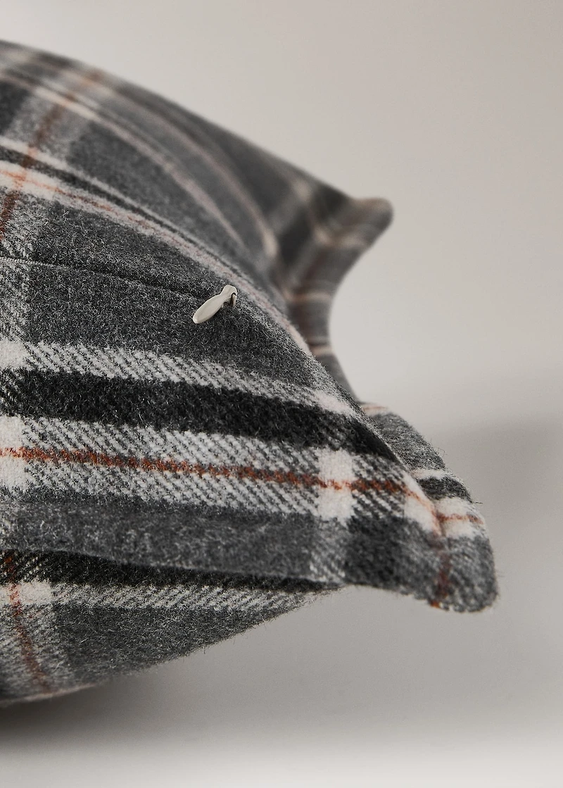 Wool check cushion cover 40x60 cm