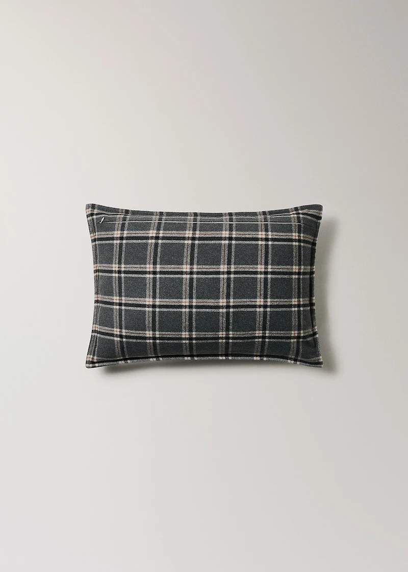 Wool check cushion cover 40x60 cm