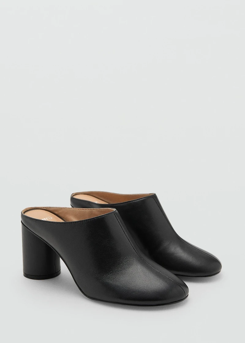 Leather heeled clogs