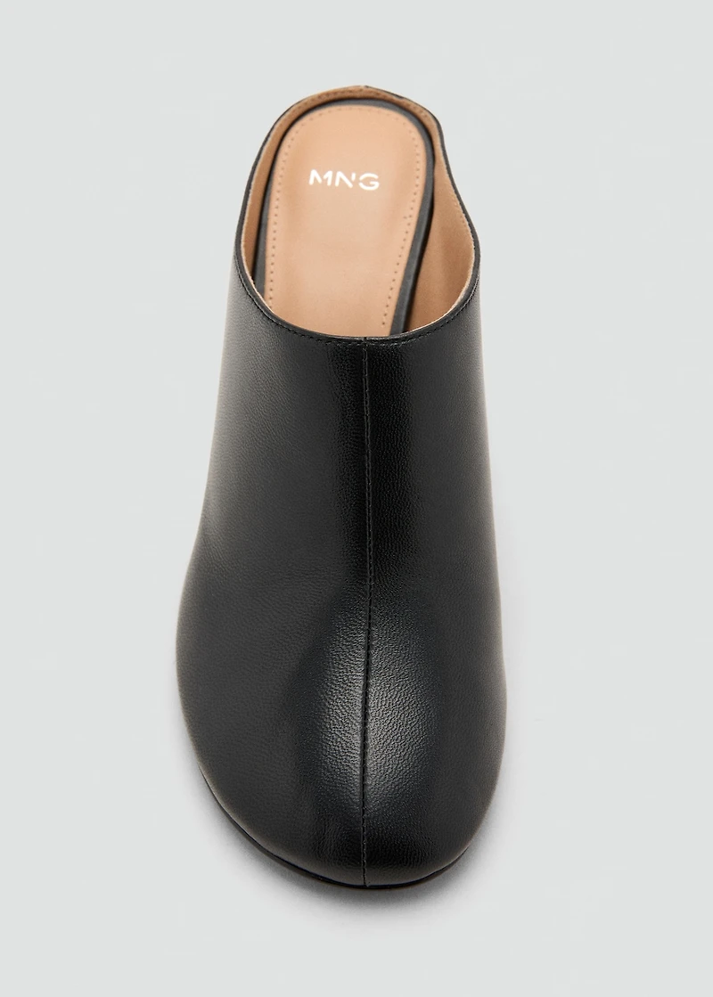 Leather heeled clogs