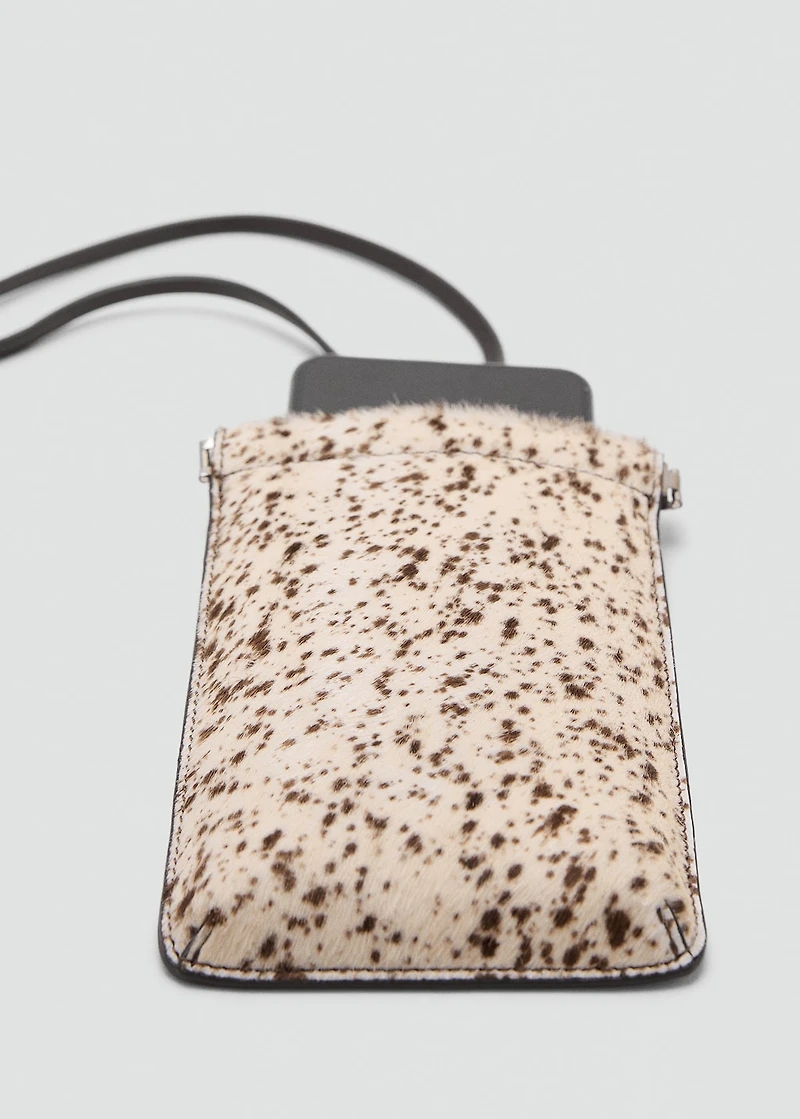 Leather and fur mobile phone case