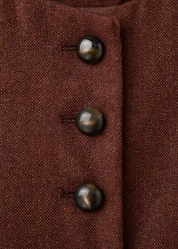Wool-blend vest with buttons