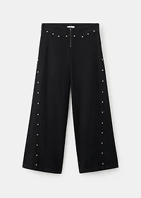 Wide leg jeans with studs