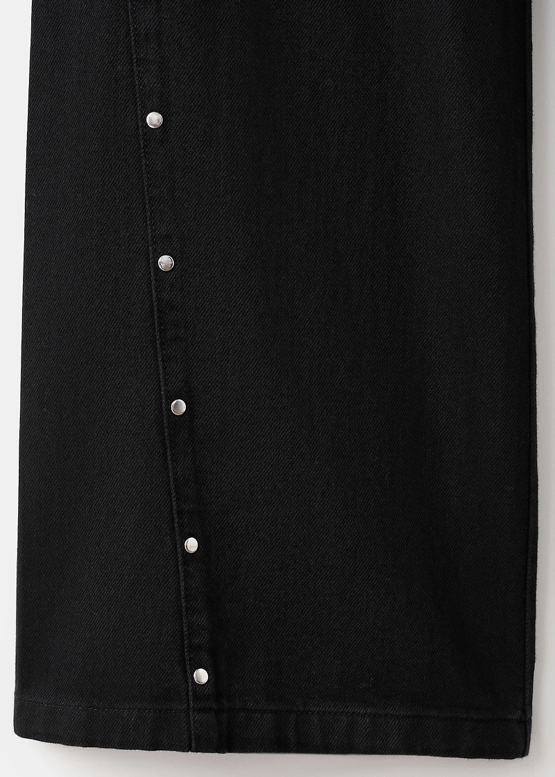 Wide leg jeans with studs