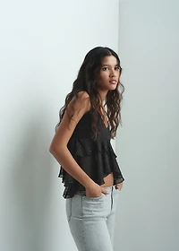 Ruffled plumeti top