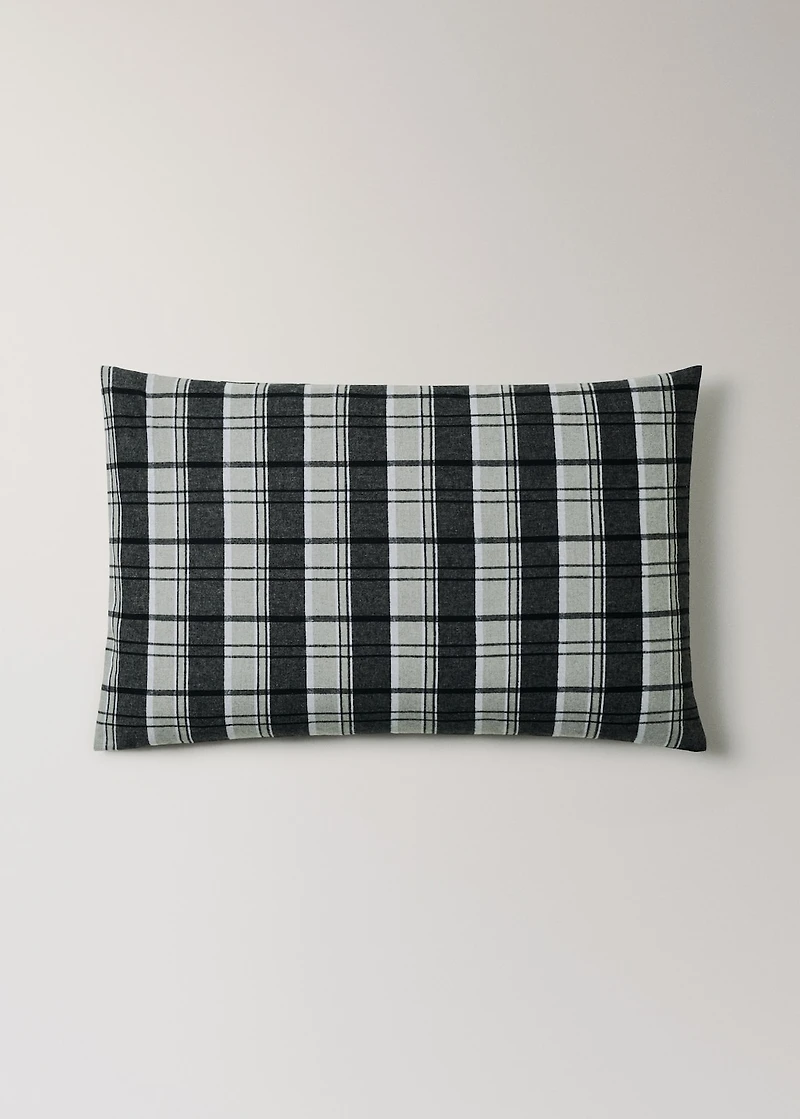 Cotton flannel pillowcase with melange threads and check print 50x75 cm