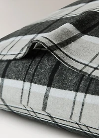 Flannel cotton melange-yarn pillowcase with check pattern 60x60 cm