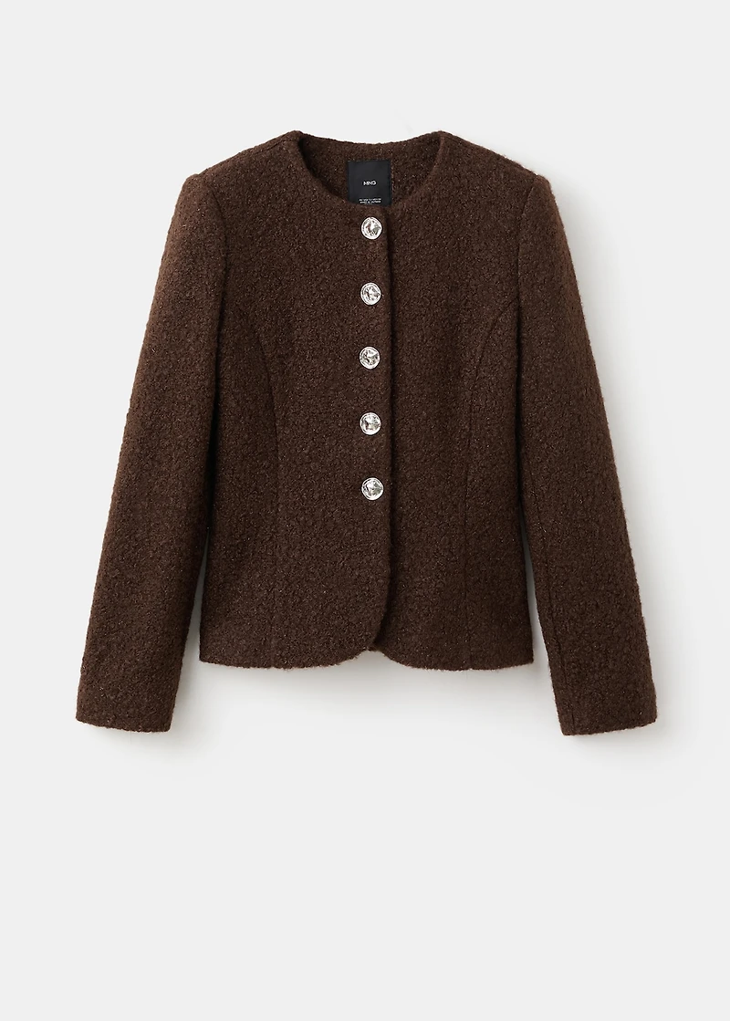 Bouclé jacket with jewel buttons