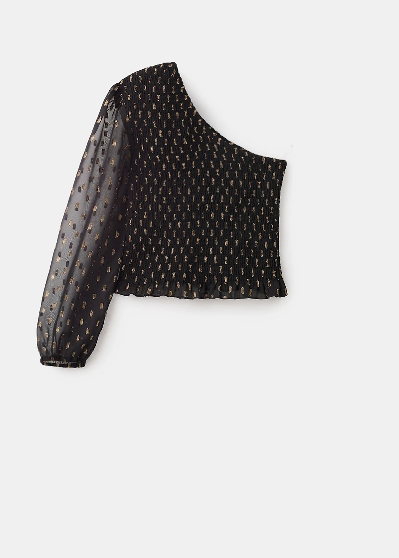 Asymmetrical lurex top