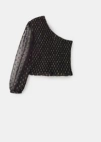 Asymmetrical lurex top